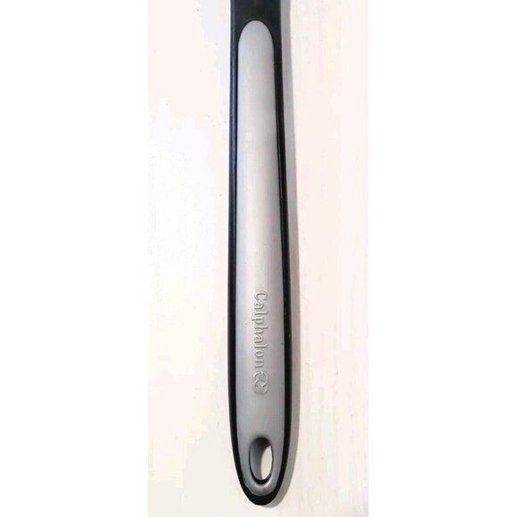 Calphalon Nylon Spoon Slotted Solid Black Gray Silicone - Picture 2 of 5